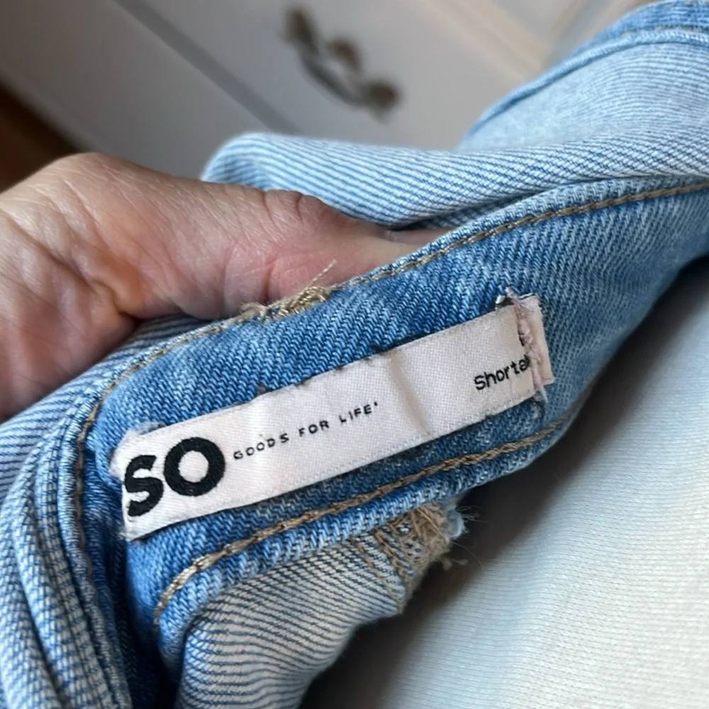 Light Blue Denim Overall Shorts